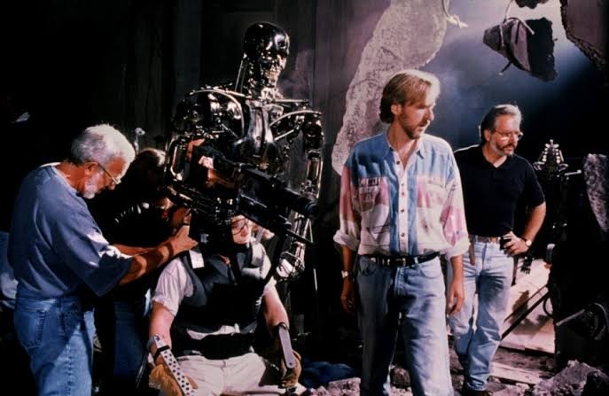 James Cameron on the set of The Terminator
