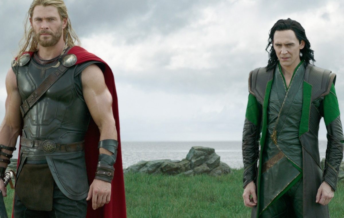 Chris Hemsworth as Thor and Tom Hiddleston as Loki