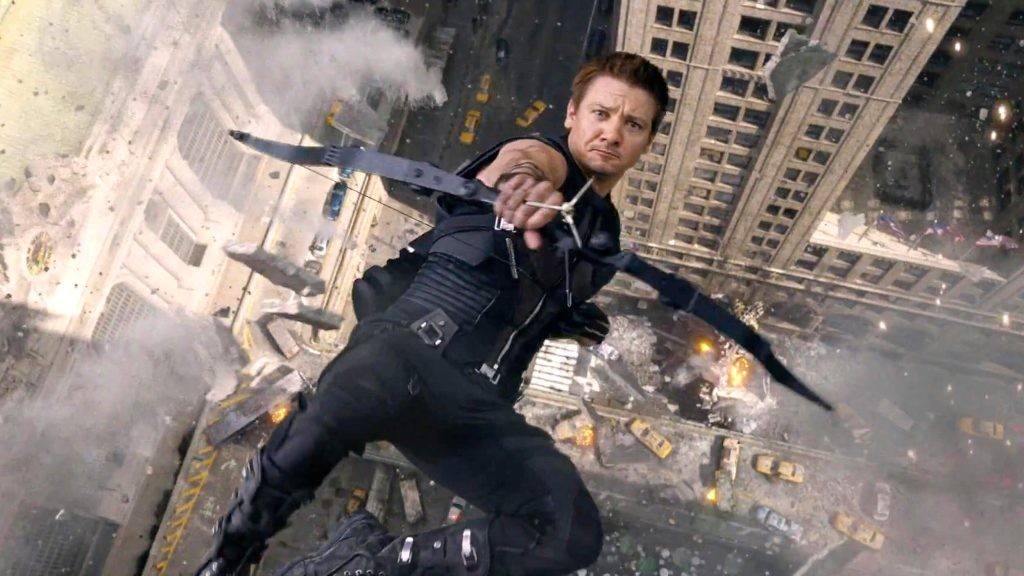 Jeremy Renner as Hawkeye in The Avengers