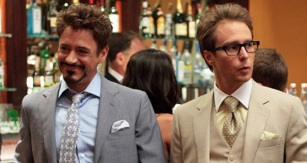 Robert Downey Jr and Sam Rockwell in Iron Man 2