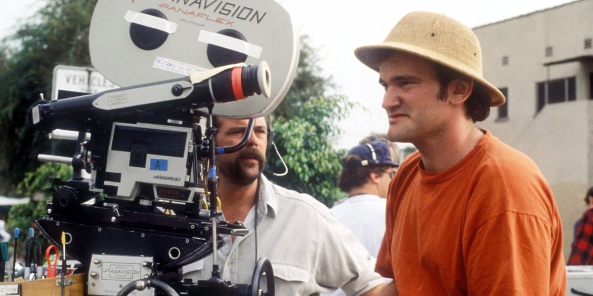 Quentin Tarantino on the set of Pulp Fiction
