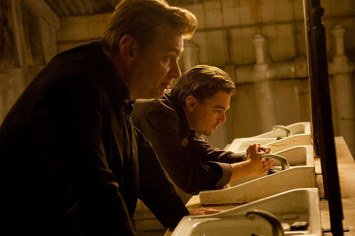 Christopher Nolan on the sets of Inception
