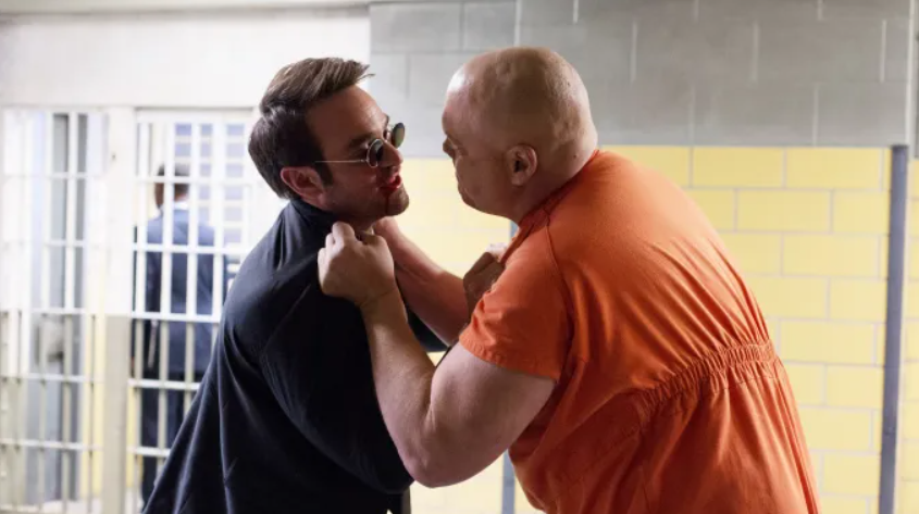 Charlie Cox and Vincent D'Onofrio in Marvel's Daredevil