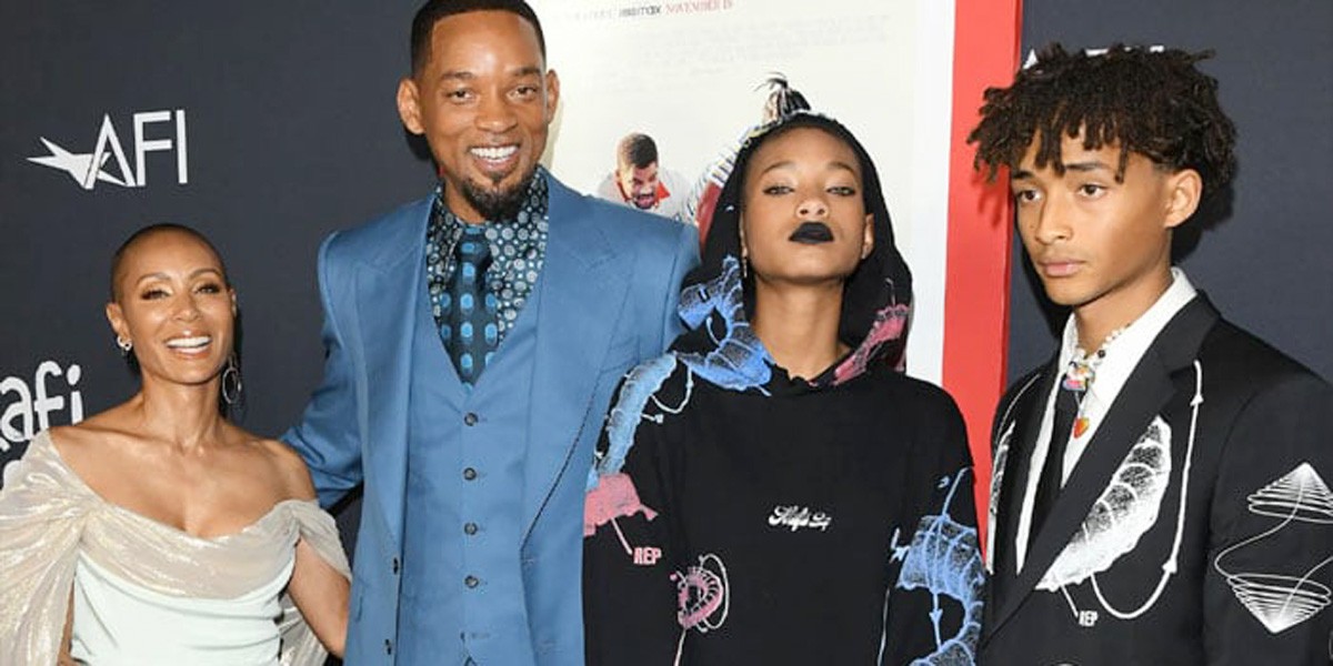 Jada Pinkett Smith and Will Smith with Willow and Jaden