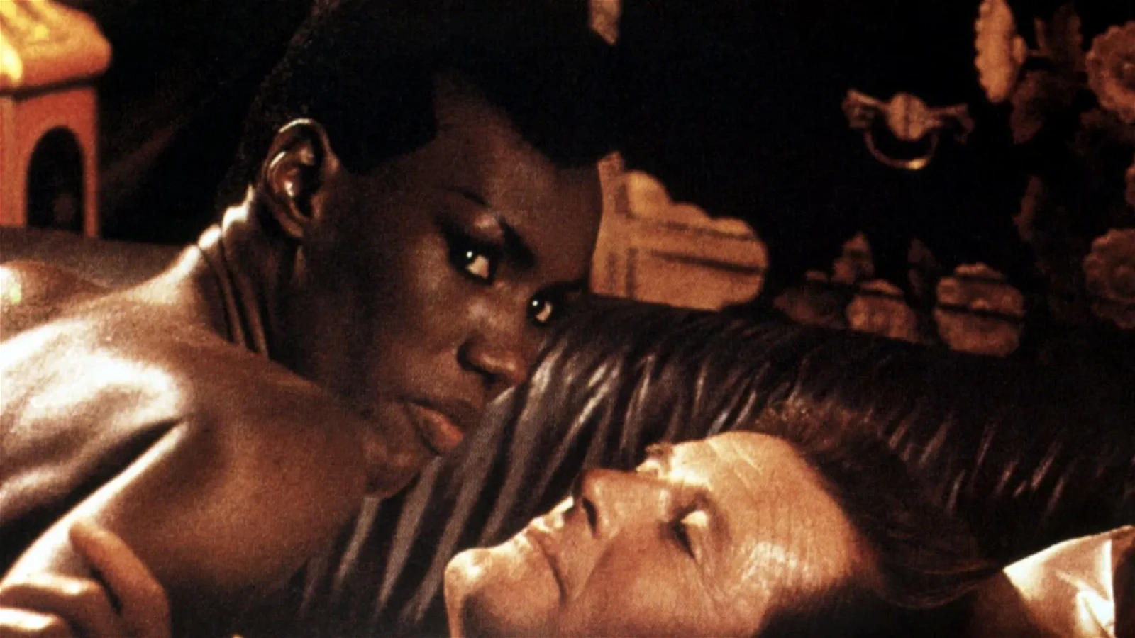 James Bond and Grace Jones in A View to a Kill (1985)