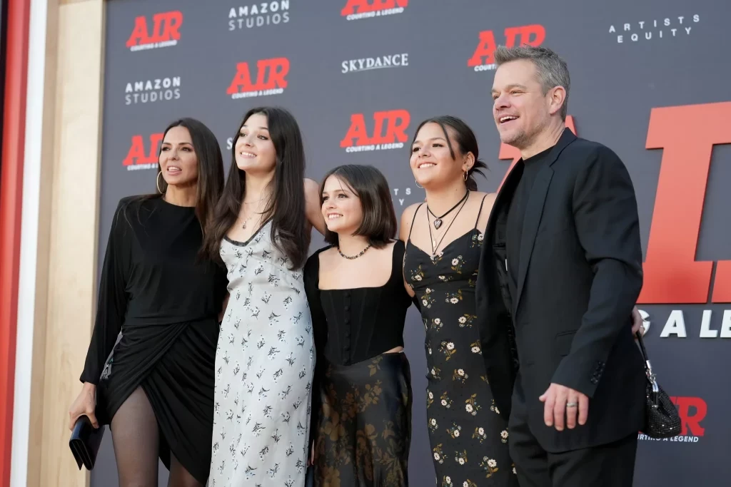 Matt Damon with his family