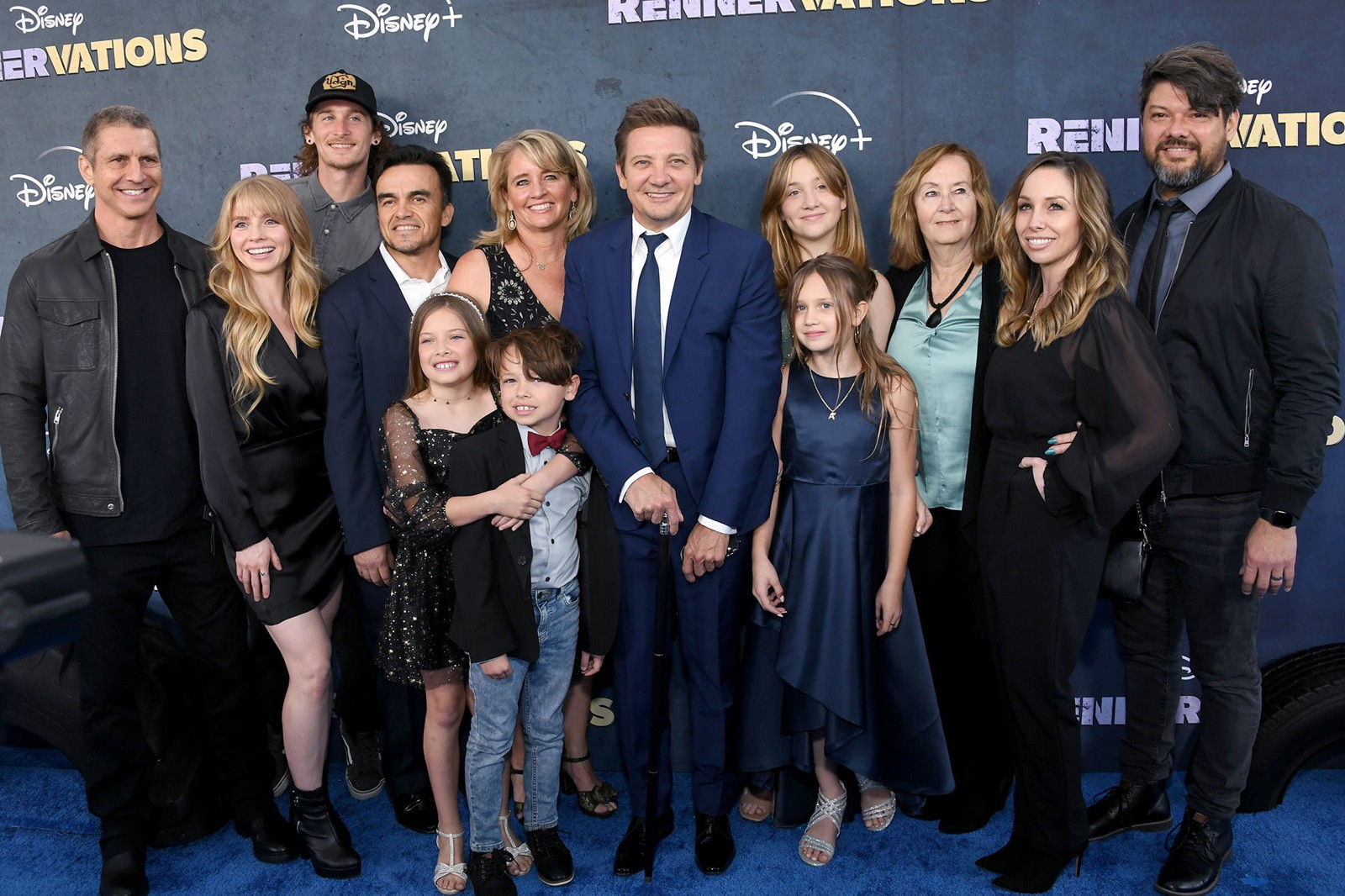 Jeremy Renner with his family