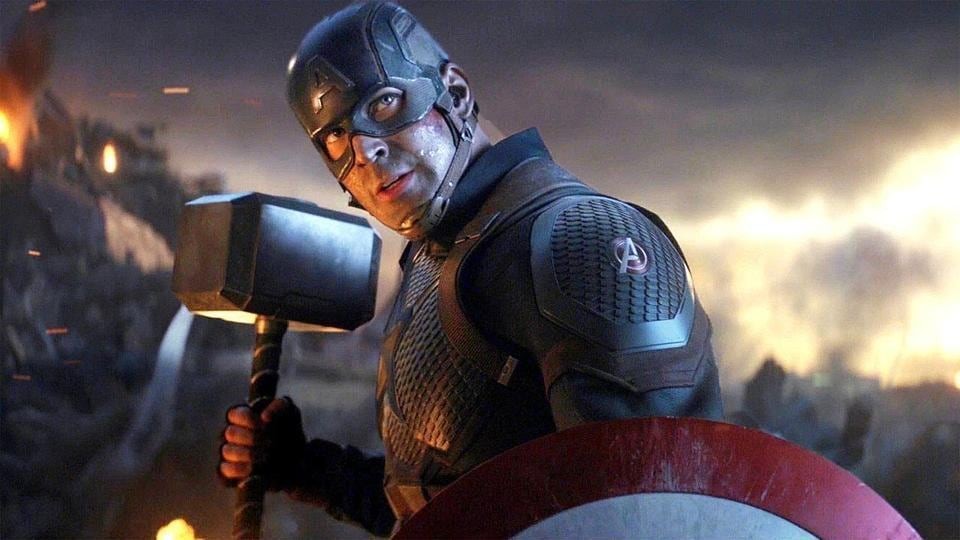 The moment when Steve Rogers wields Mjolnir, Thor's entranced hammer in Avengers Endgame