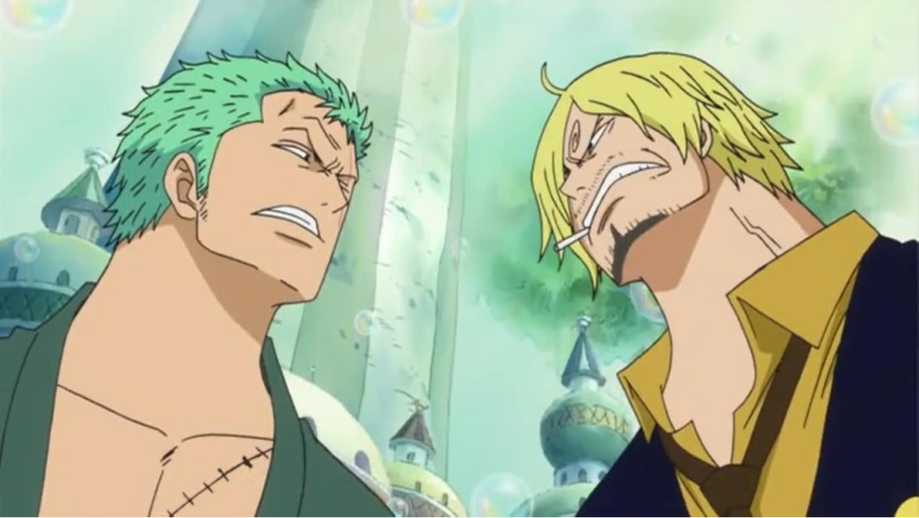 Zoro and Sanji with their usual bitterness in One Piece by Eiichiro Oda