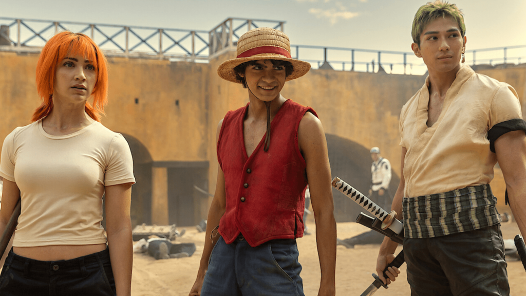 Nami, Luffy and Zoro from Netflix's One Piece