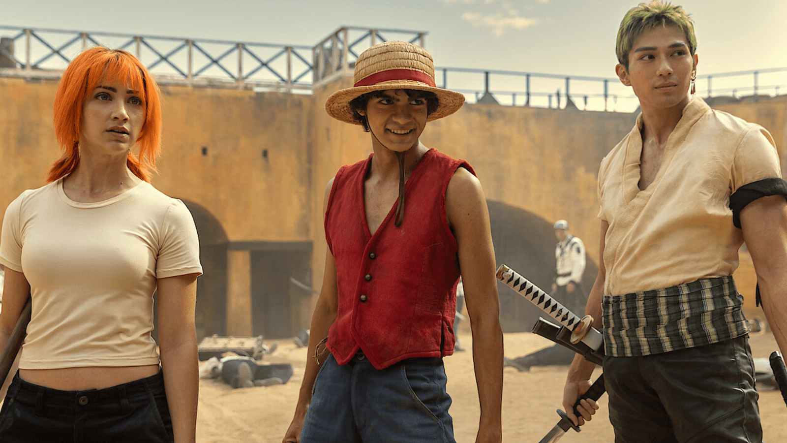 Nami, Luffy and Zoro from Netflix's One Piece