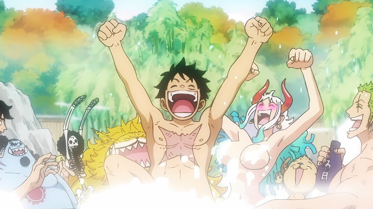 Yamato is Bathing With The Strawhat Boys