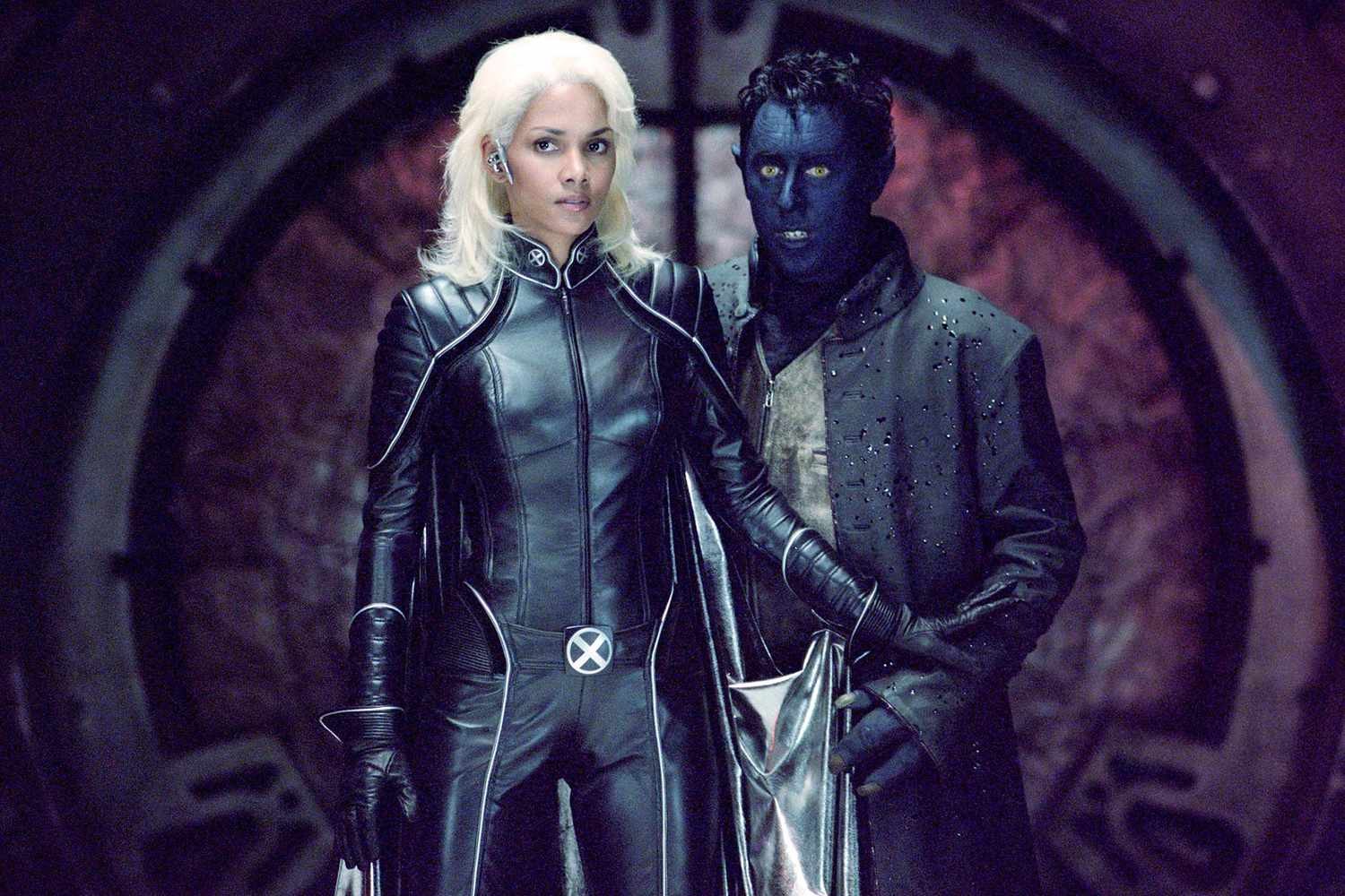 Halle Berry and Alan Cunning as Storm and Nightcrawler