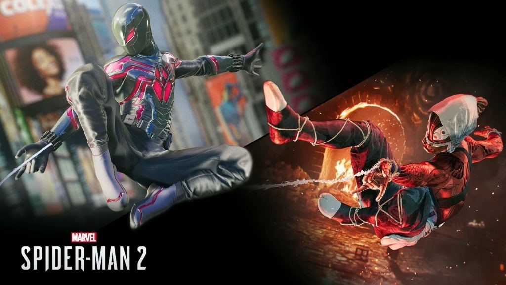 Spider-Man 2 Brooklyn 2099 and Kumo suits.
