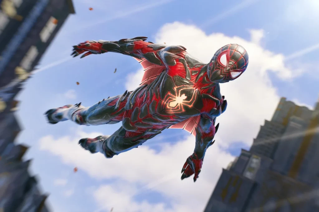 The wingsuit is one of the many new mechanics in Marvel's Spider-Man 2, and it truly makes for some cinematic moments in the game.