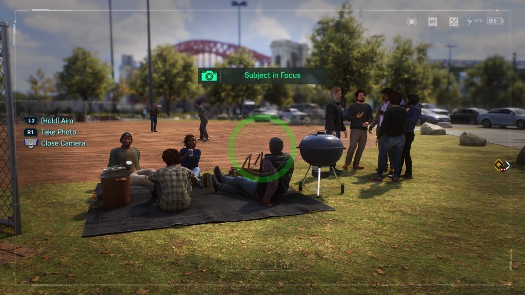 Capture the group of people having a picnic for the Astoria Photo Ops in <em>Marvel's Spider-Man 2</em>.
