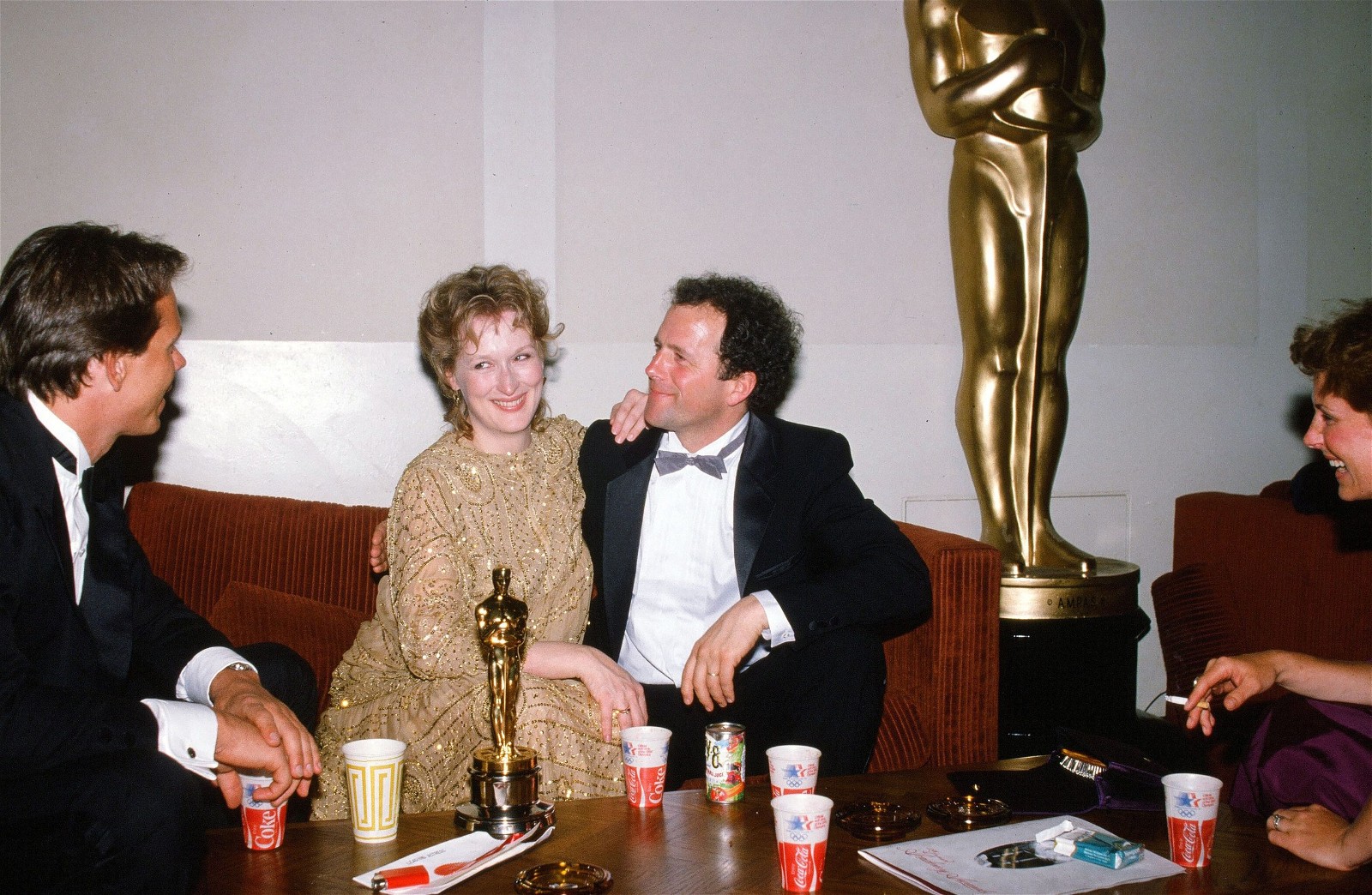 Meryl Streep and her husband Don Gummer backstage during the 55th Academy Awards