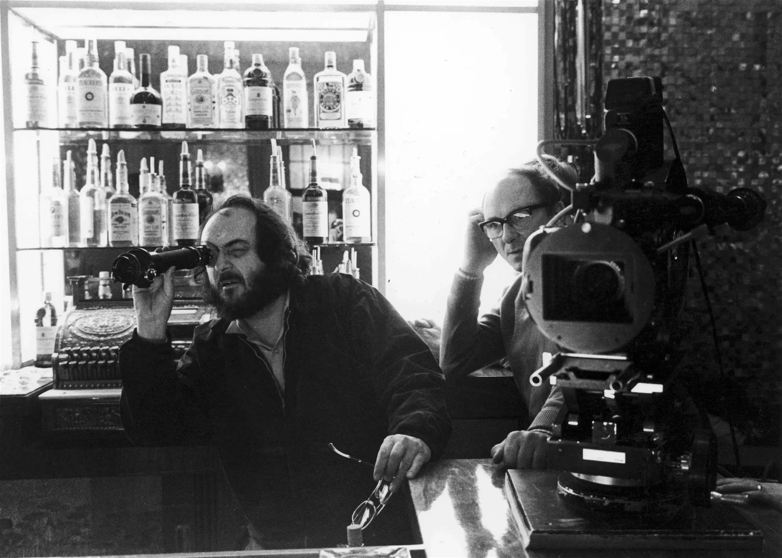 Stanley Kubrick on the sets of The Shining