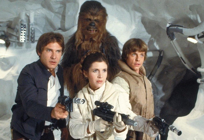 The lead cast of the original Star Wars Trilogy 