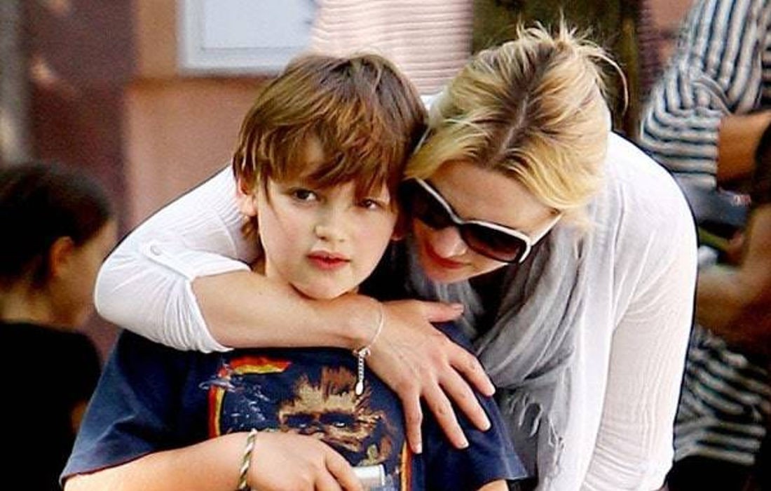 Kate Winslet with her son Joe Alfie Winslet Mendes 