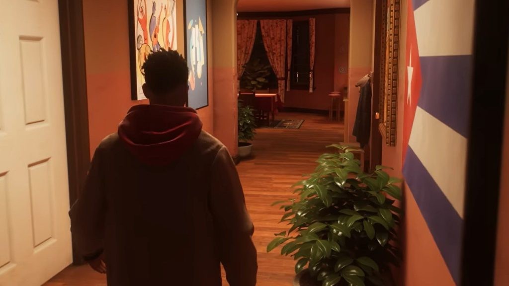 The flag can be spotted inside Miles' house.