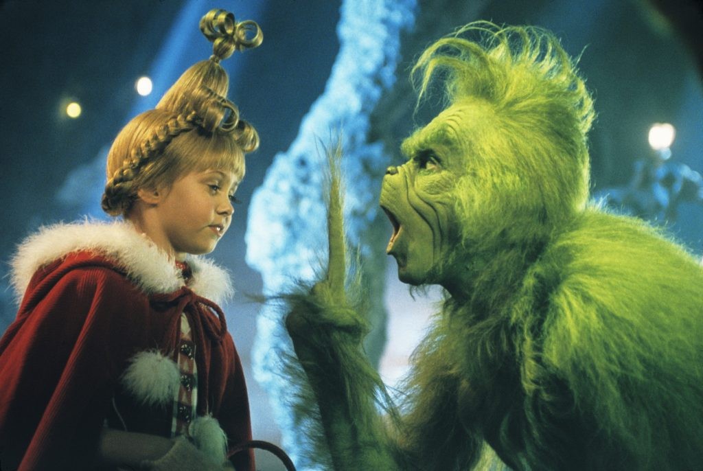 Jim Carrey as the Grinch in How the Grinch Stole Christmas