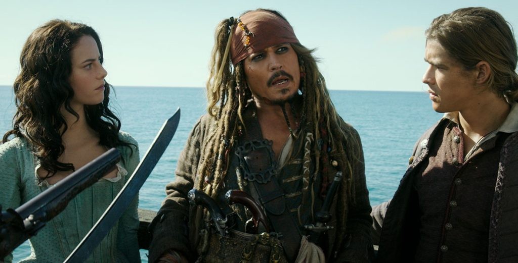 Kaya Scodelario, Johnny Depp, and Brenton Thwaites in Pirates of the Caribbean: Dead Men Tell No Tales
