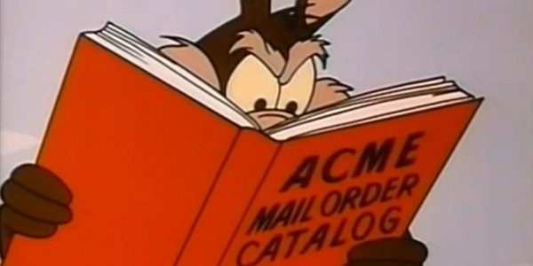 Wile E Coyote, reading a ACME manual