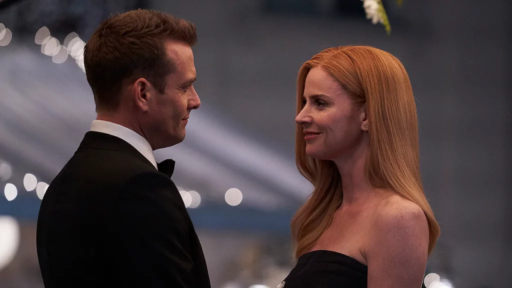 Sarah Rafferty and Gabriel Macht in Suits