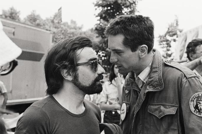 Martin Scorsese and Robert De Niro on the sets of Taxi Driver