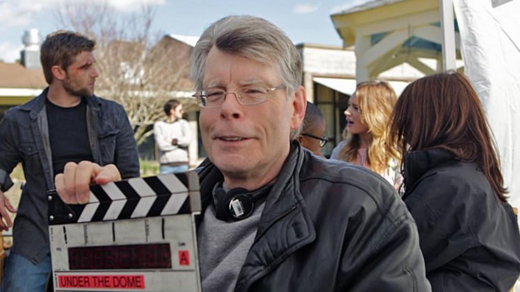 Stephen King on the set of Under the Dome series