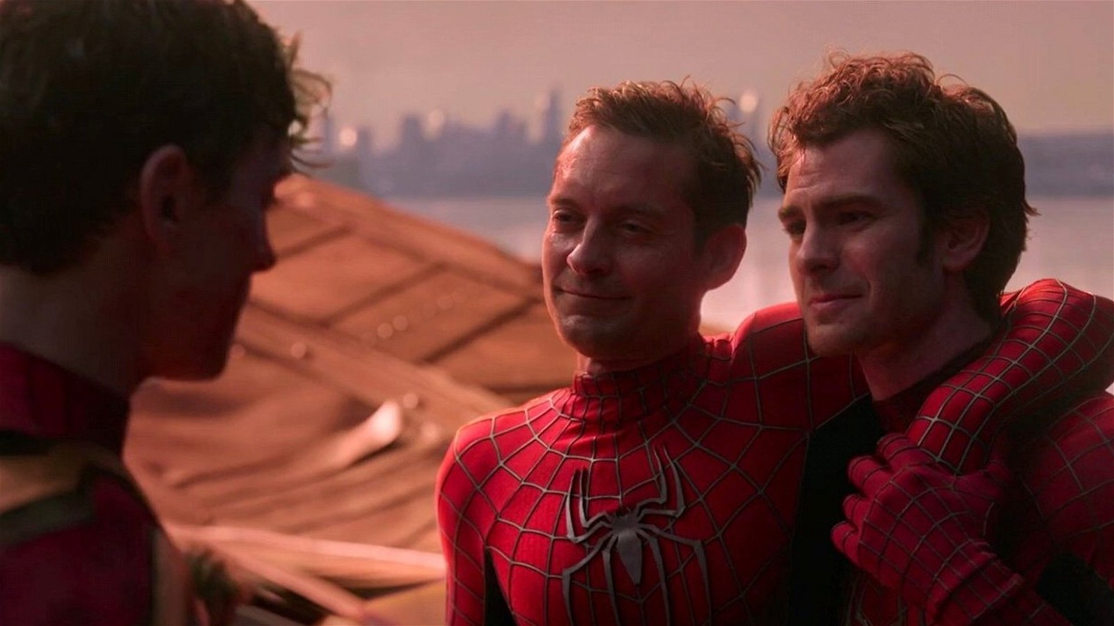 Tobey Maguire and Andrew Garfield with Tom Holland in Spider-Man: No Way Home | Marvel Studios