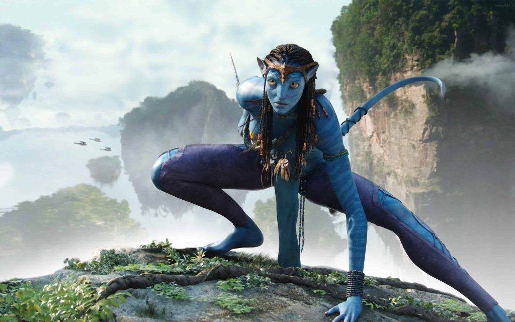 Zoe Saldana in a still from the Avatar series