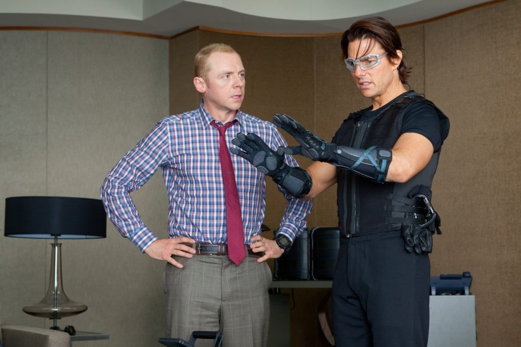 Simon Pegg and Tom Cruise in Mission: Impossible