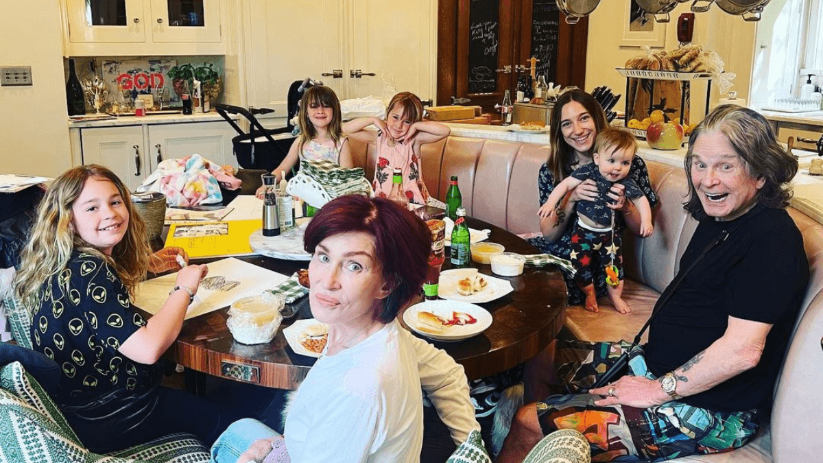 Sharon Osbourne with her family 