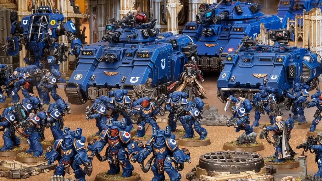 The Warhammer 40000 miniature models 