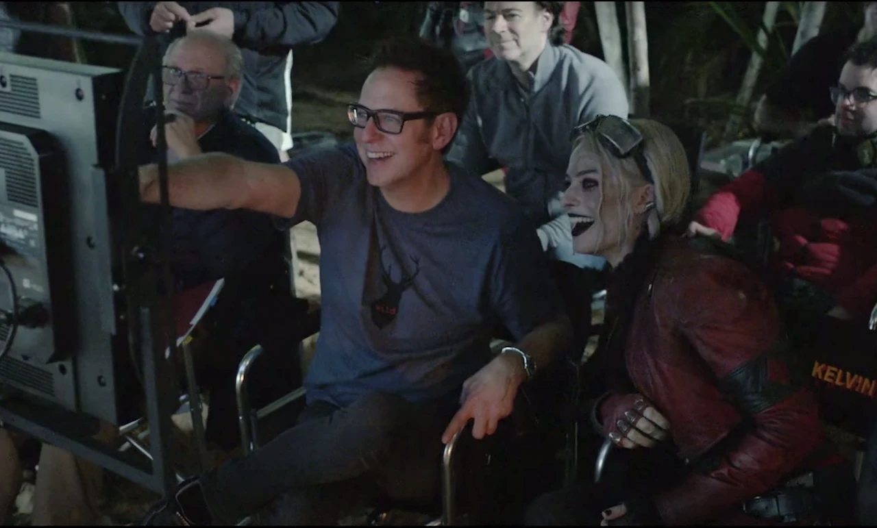 James Gunn with Margot Robbie on the sets of The Suicide Squad