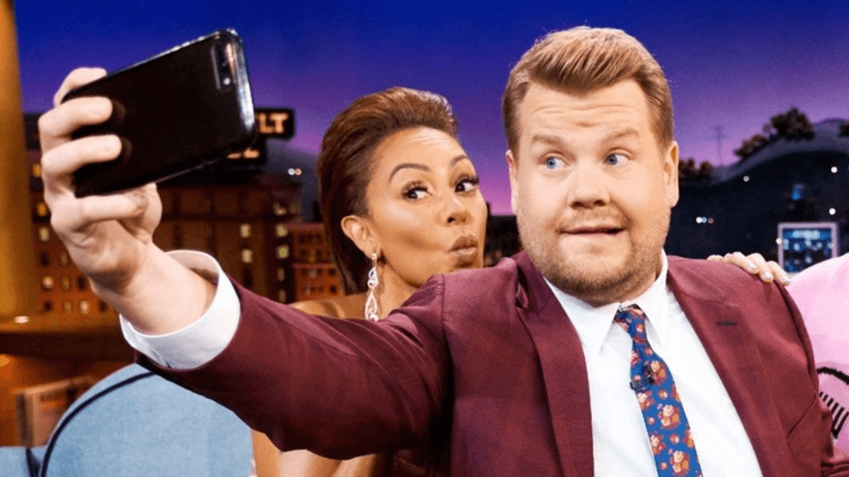 Mel B with James Corden in The Late Late Show