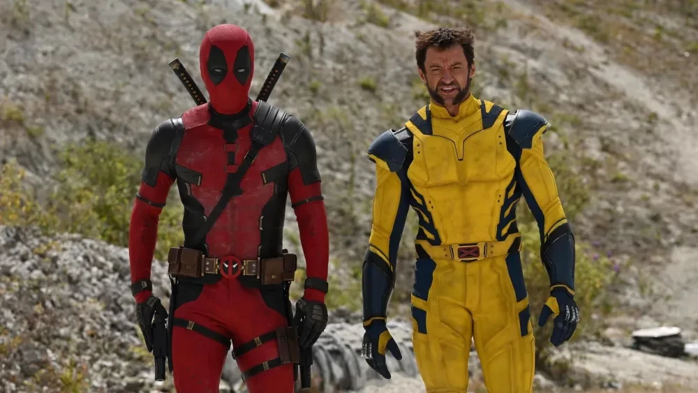 Hugh Jackman and Ryan Reynolds on the sets of Deadpool 3