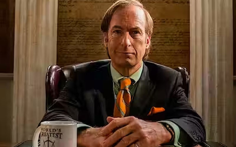 Bob Odenkirk as Saul Goodman while waiting for a case in his office