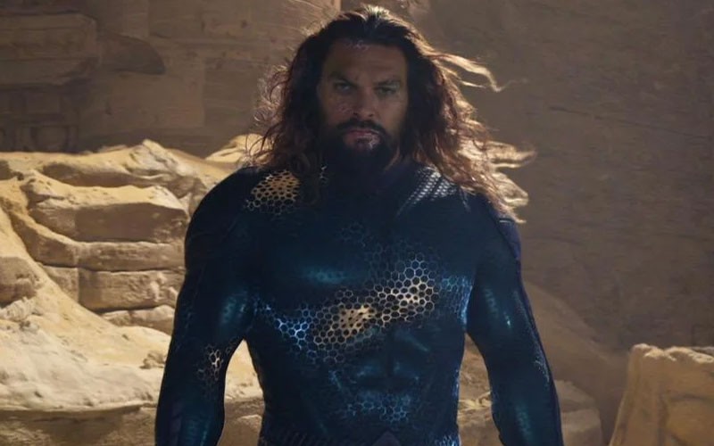 Jason Momoa wearing a new suit for his role in Aquaman and the Lost Kingdom