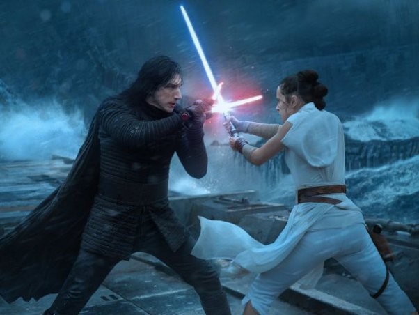 Daisy Ridley and Adam Driver in Star Wars