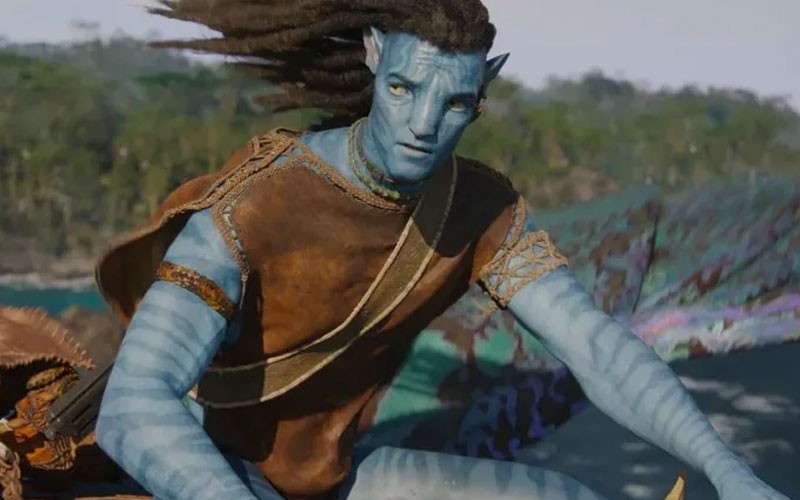One of the major characters in James Cameron's Avatar franchise looking on in this scene