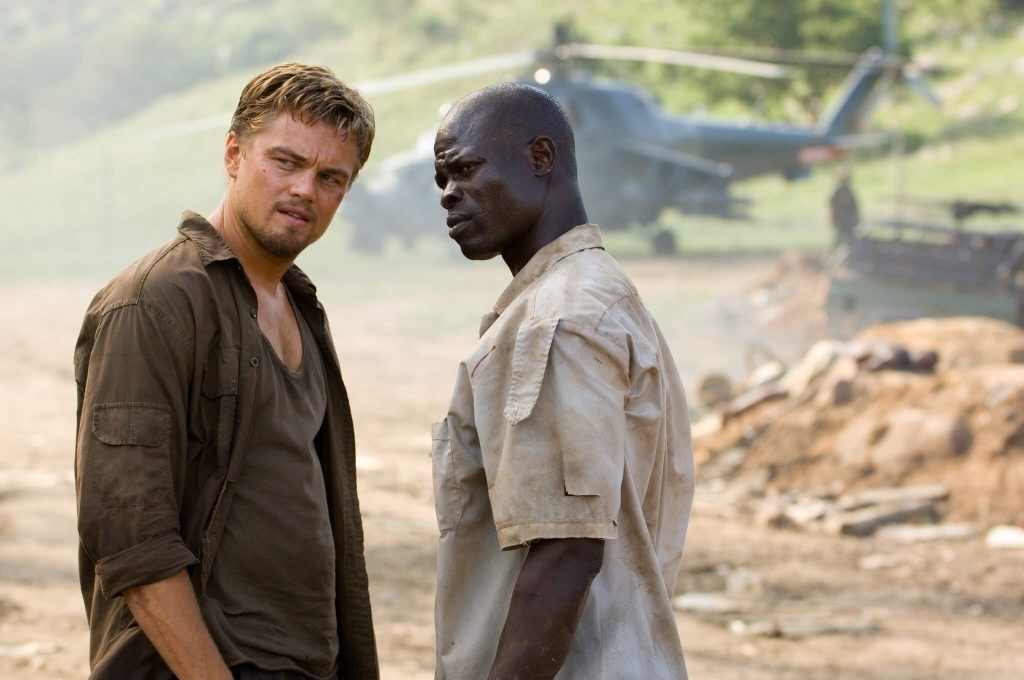 Djimon Hounsou with Leonardo DiCaprio in Blood Diamond