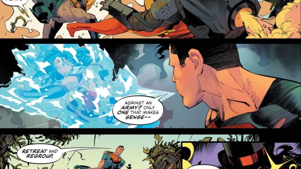 Superman freezing Wonder Woman in comics