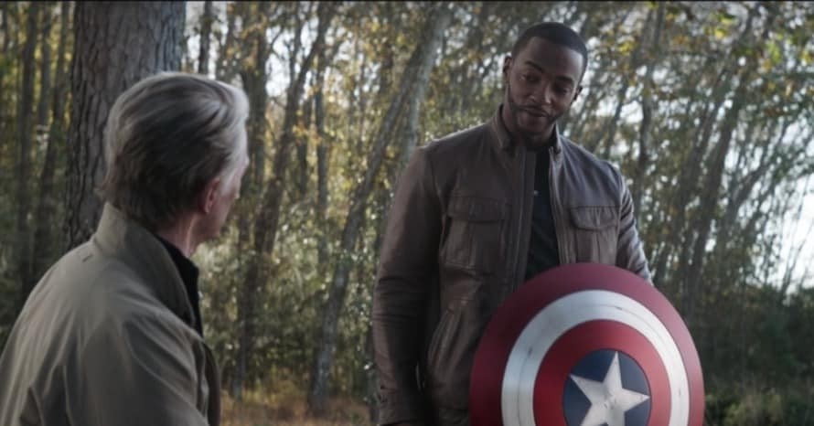 Anthony Mackie and Chris Evans in a still from Avengers: Endgame