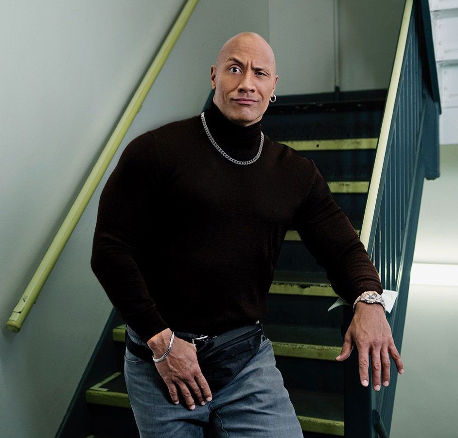 Dwayne Johnson in recent years recreating his look from his early days