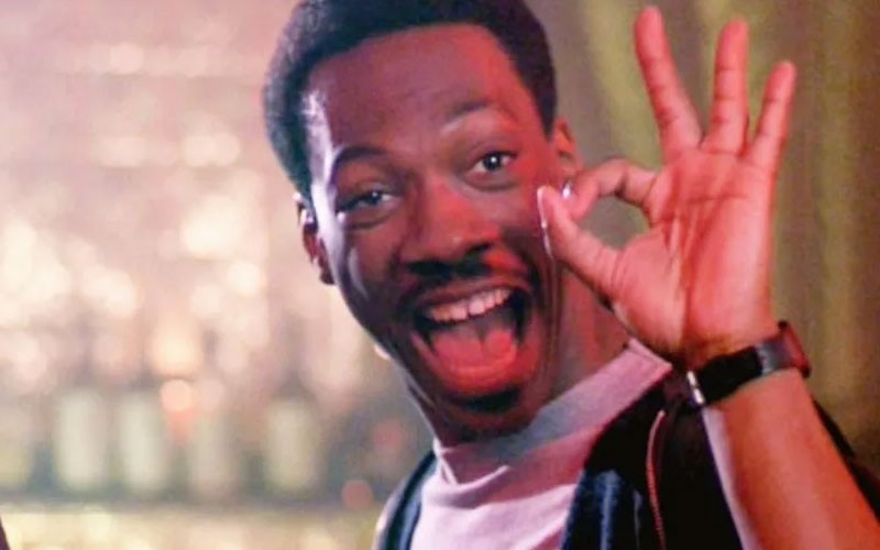 Eddie Murphy having a blast in his role as Axel in Beverly Hills Cop 