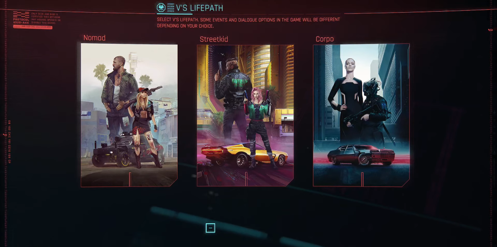 Cyberpunk 2077 offers players three paths to choose from, with no meaningful impact!