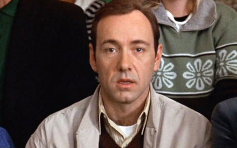 Kevin Spacey in awe during a scene in American Beauty 